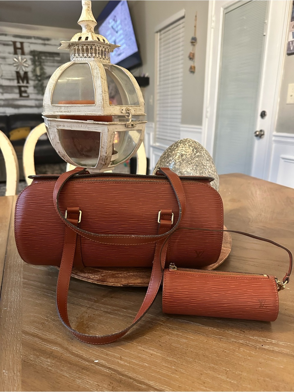 Louis Vuitton Epi leather papillon tote with pouchette